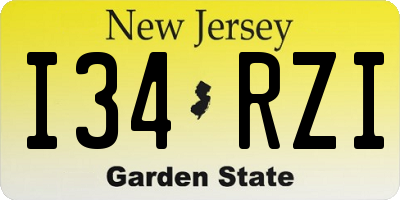 NJ license plate I34RZI