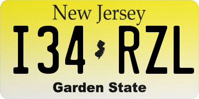 NJ license plate I34RZL