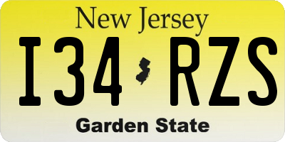 NJ license plate I34RZS