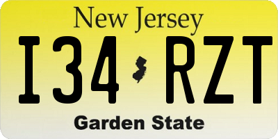 NJ license plate I34RZT