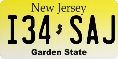 NJ license plate I34SAJ