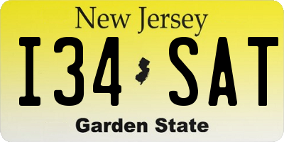 NJ license plate I34SAT