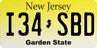 NJ license plate I34SBD
