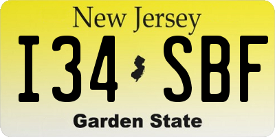 NJ license plate I34SBF