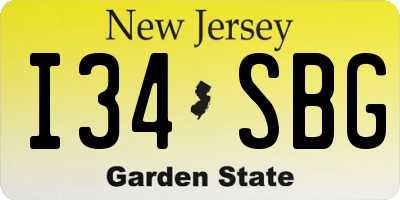 NJ license plate I34SBG