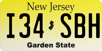 NJ license plate I34SBH