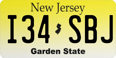 NJ license plate I34SBJ