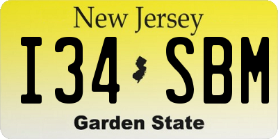 NJ license plate I34SBM