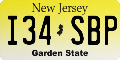 NJ license plate I34SBP