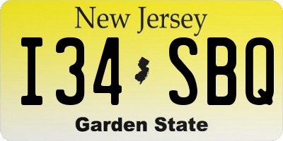 NJ license plate I34SBQ