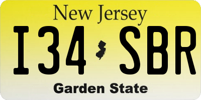 NJ license plate I34SBR