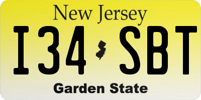 NJ license plate I34SBT