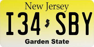 NJ license plate I34SBY