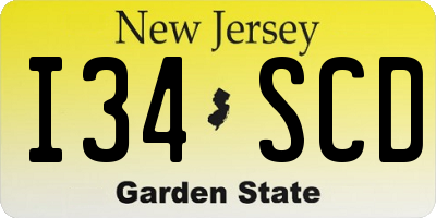 NJ license plate I34SCD