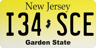 NJ license plate I34SCE