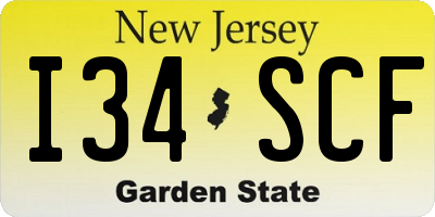 NJ license plate I34SCF