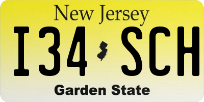 NJ license plate I34SCH