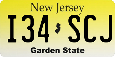 NJ license plate I34SCJ