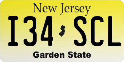 NJ license plate I34SCL