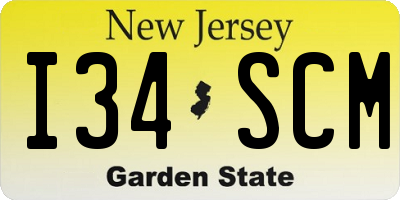 NJ license plate I34SCM
