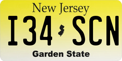 NJ license plate I34SCN