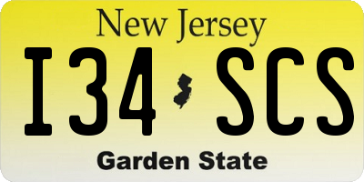 NJ license plate I34SCS