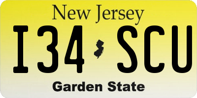 NJ license plate I34SCU