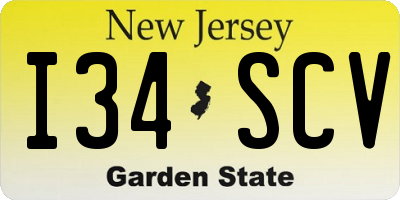 NJ license plate I34SCV