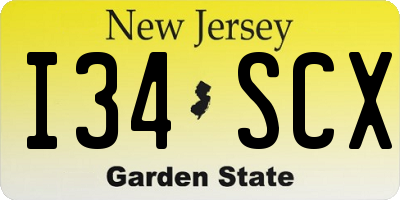 NJ license plate I34SCX