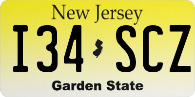 NJ license plate I34SCZ