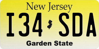 NJ license plate I34SDA