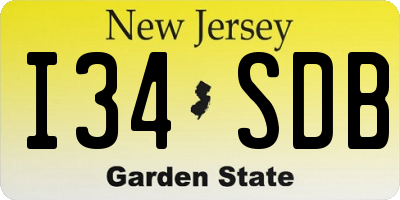 NJ license plate I34SDB