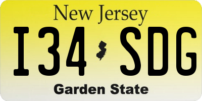 NJ license plate I34SDG