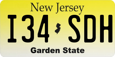 NJ license plate I34SDH