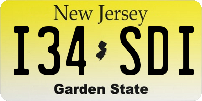 NJ license plate I34SDI