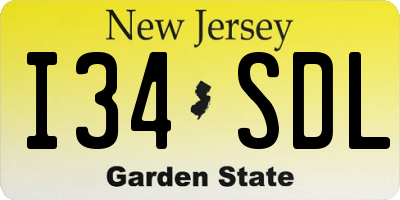 NJ license plate I34SDL