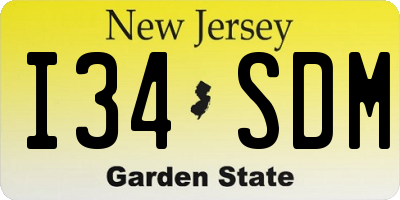 NJ license plate I34SDM
