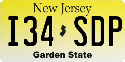 NJ license plate I34SDP