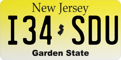 NJ license plate I34SDU