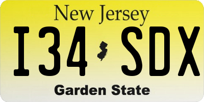 NJ license plate I34SDX