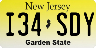 NJ license plate I34SDY