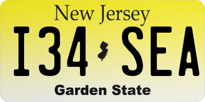 NJ license plate I34SEA