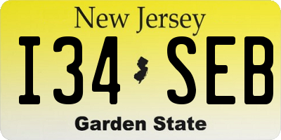 NJ license plate I34SEB