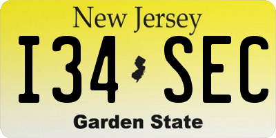NJ license plate I34SEC