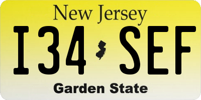 NJ license plate I34SEF