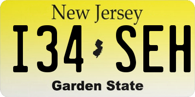NJ license plate I34SEH