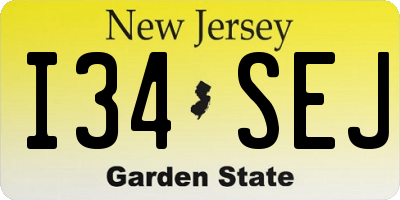 NJ license plate I34SEJ