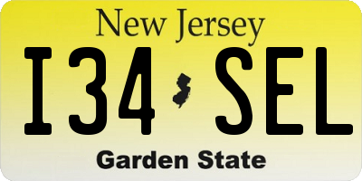 NJ license plate I34SEL
