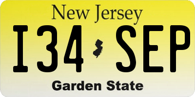 NJ license plate I34SEP