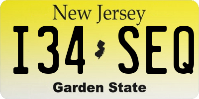NJ license plate I34SEQ